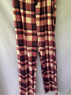 Women's Red and Cream Plaid pajama Pants
